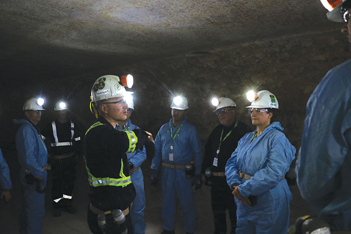 General Manager Justin Young explaining underground operations to government officials.<br />
